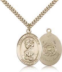 Gold Filled St. Christopher Patron Saint Medal Pendant - Large" itemprop="image