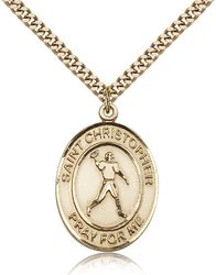 Gold Filled St. Christopher Patron Saint Medal Pendant - Large" itemprop="image