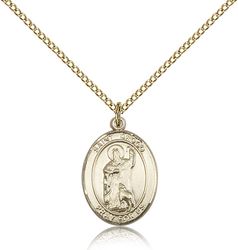 Gold Filled St. Christopher/Skateboarding Patron Saint Medal Pendant - Medium" itemprop="image