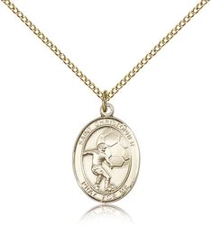 Gold Filled St. Christopher/Soccer Patron Saint Medal Pendant - Medium" itemprop="image