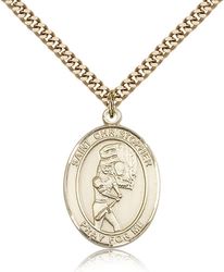 Gold Filled St. Christopher/Softball Patron Saint Medal Pendant - Large" itemprop="image