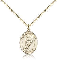 Gold Filled St. Christopher/Softball Patron Saint Medal Pendant - Medium" itemprop="image