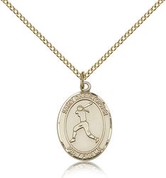 Gold Filled St. Christopher/Softball Patron Saint Medal Pendant - Medium" itemprop="image