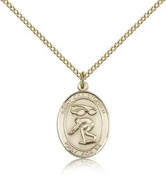 Gold Filled St. Christopher/Swimming Patron Saint Medal Pendant - Medium" itemprop="image