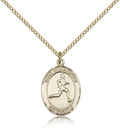 Gold Filled St. Christopher/Track & Field Patron Saint Medal Pendant - Medium" itemprop="image