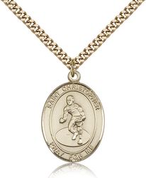 Gold Filled St. Christopher/Wrestling Patron Saint Medal Pendant - Large" itemprop="image