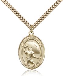 Gold Filled St. Christpher / Football Patron Saint Medal Pendant - Large" itemprop="image