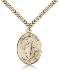 Gold Filled St. Clement Patron Saint Medal Pendant - Large" itemprop="image