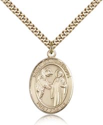 Gold Filled St. Columbanus Patron Saint Medal Pendant - Large" itemprop="image