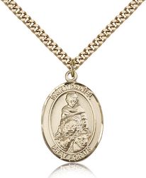 Gold Filled St. Daniel Patron Saint Medal Pendant - Large" itemprop="image