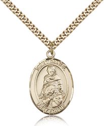 Gold Filled St. Daniel Patron Saint Medal Pendant - Large" itemprop="image