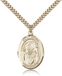 Gold Filled St. David of Wales Patron Saint Medal Pendant - Large" itemprop="image