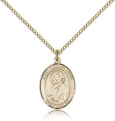 Gold Filled St. Dominic Savio Patron Saint Medal Pendant - Medium" itemprop="image