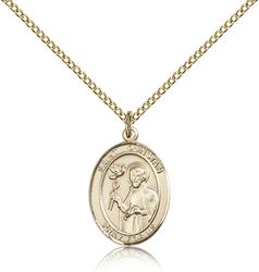 Gold Filled St. Dunstan Patron Saint Medal Pendant - Medium" itemprop="image