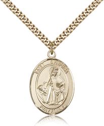 Gold Filled St. Dymphna Patron Saint Medal Pendant - Large" itemprop="image