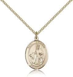 Gold Filled St. Dymphna Patron Saint Medal Pendant - Medium" itemprop="image