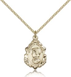 Gold Filled St. Elizabeth Ann Seton Medal Pendant" itemprop="image