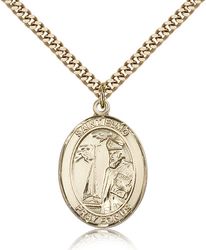 Gold Filled St. Elmo Patron Saint Medal Pendant - Large" itemprop="image