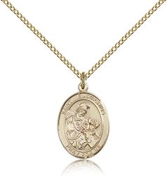 Gold Filled St. Eustachius Patron Saint Medal Pendant - Medium" itemprop="image