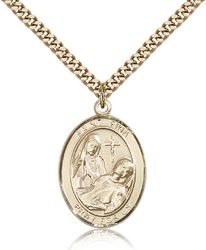 Gold Filled St. Fina Patron Saint Medal Pendant - Large" itemprop="image