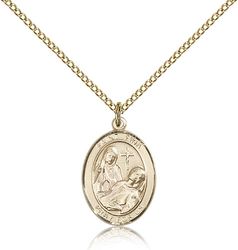 Gold Filled St. Fina Patron Saint Medal Pendant - Medium" itemprop="image