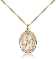 Gold Filled St. Finnian of Clonard Patron Saint Medal Pendant - Medium" itemprop="image