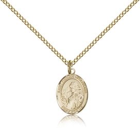 Gold Filled St. Finnian of Clonard Patron Saint Medal Pendant - Small" itemprop="image