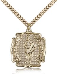 Gold Filled St. Florian Medal Pendant" itemprop="image