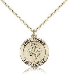 Gold Filled St. Francis Medal Pendant" itemprop="image