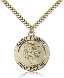 Gold Filled St. Francis Medal Pendant" itemprop="image