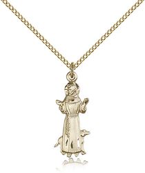 Gold Filled St. Francis Medal Pendant" itemprop="image