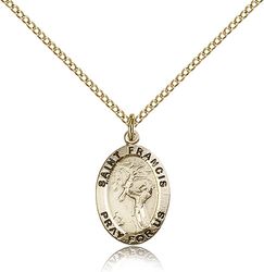 Gold Filled St. Francis of Assisi Medal Pendant" itemprop="image