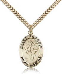 Gold Filled St. Francis of Assisi Medal Pendant" itemprop="image