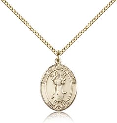 Gold Filled St. Francis of Assisi Patron Saint Medal Pendant - Medium" itemprop="image