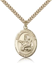 Gold Filled St. Francis Xavier Patron Saint Medal Pendant - Large" itemprop="image