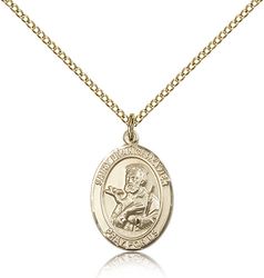 Gold Filled St. Francis Xavier Patron Saint Medal Pendant - Medium" itemprop="image