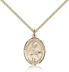 Gold Filled St. Gabriel Possenti Patron Saint Medal Pendant - Medium" itemprop="image