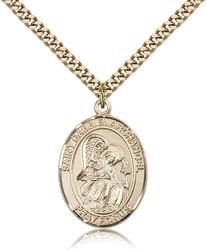 Gold Filled St. Gabriel the Archangel Patron Saint Medal Pendant - Large" itemprop="image