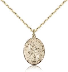 Gold Filled St. Gabriel the Archangel Patron Saint Medal Pendant - Medium" itemprop="image