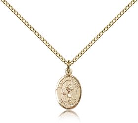 Gold Filled St. Genesius of Rome Patron Saint Medal Pendant - Small" itemprop="image