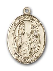 Gold Filled St. Genevieve Patron Saint Medal Pendant - Large" itemprop="image