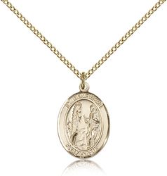 Gold Filled St. Genevieve Patron Saint Medal Pendant - Medium" itemprop="image