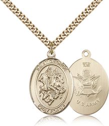 Gold Filled St. George Patron Saint Medal Pendant - Large" itemprop="image