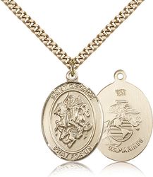 Gold Filled St. George Patron Saint Medal Pendant - Large" itemprop="image