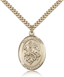 Gold Filled St. George Patron Saint Medal Pendant - Large" itemprop="image