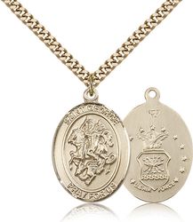 Gold Filled St. George Patron Saint Medal Pendant - Large" itemprop="image