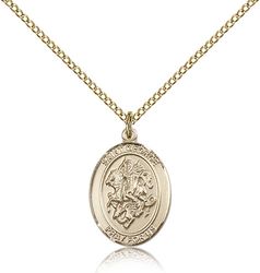 Gold Filled St. George Patron Saint Medal Pendant - Medium" itemprop="image