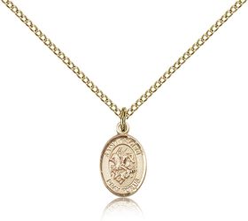 Gold Filled St. George Patron Saint Medal Pendant - Small" itemprop="image