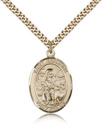 Gold Filled St. Germaine Cousin Patron Saint Medal Pendant - Large" itemprop="image