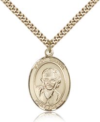 Gold Filled St. Gianna Patron Saint Medal Pendant - Large" itemprop="image
